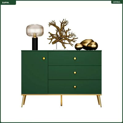 Otitec Commode 3 tiroirs en bois - Vert - Publicité Otitec Commode 3 tiroirs en bois - Vert - Publicité