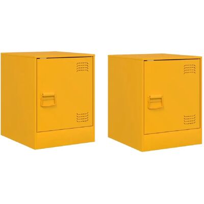 Decoshop26 Lot de 2 chevets porte - Moutarde - Publicité Decoshop26 Lot de 2 chevets porte - Moutarde - Publicité