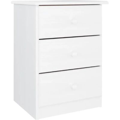 Decoshop26 Table de chevet avec 3 tiroirs 41 x 35 x 55,5 cm bois de pin blanc DEC033085 - Publicité Decoshop26 Table de chevet avec 3 tiroirs 41 x 35 x 55,5 cm bois de pin blanc DEC033085 - Publicité
