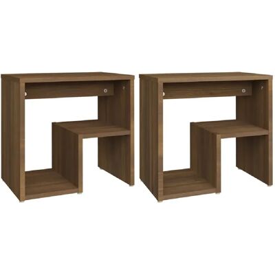 Decoshop26 lot de 2 tables de chevet étagère - Chêne - Publicité Decoshop26 lot de 2 tables de chevet étagère - Chêne - Publicité