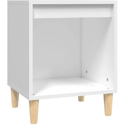 Decoshop26 Table de chevet à niche - Blanc - Publicité Decoshop26 Table de chevet à niche - Blanc - Publicité