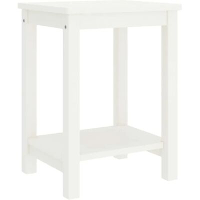 Decoshop26 Table de chevet avec étagère - Blanc - Publicité Decoshop26 Table de chevet avec étagère - Blanc - Publicité