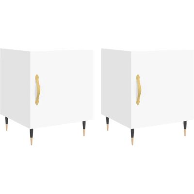 Decoshop26 Lot de 2 tables de chevet à porte - Blanc - Publicité Decoshop26 Lot de 2 tables de chevet à porte - Blanc - Publicité