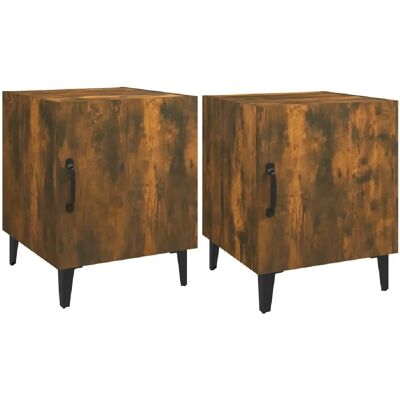 Decoshop26 lot de 2 chevets muraux à porte - Chêne - Publicité Decoshop26 lot de 2 chevets muraux à porte - Chêne - Publicité