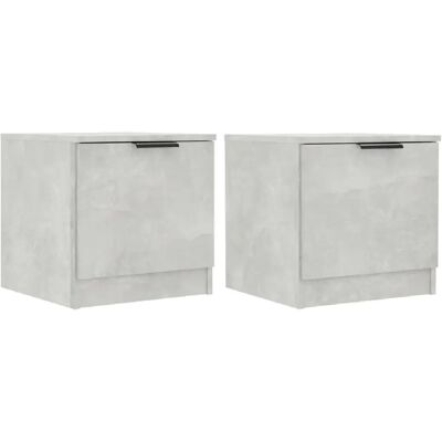Decoshop26 lot de 2 tables de chevet avec porte - Gris - Publicité Decoshop26 lot de 2 tables de chevet avec porte - Gris - Publicité