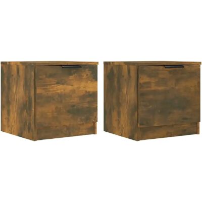 Decoshop26 lot de 2 tables de chevet à porte - Chêne - Publicité Decoshop26 lot de 2 tables de chevet à porte - Chêne - Publicité