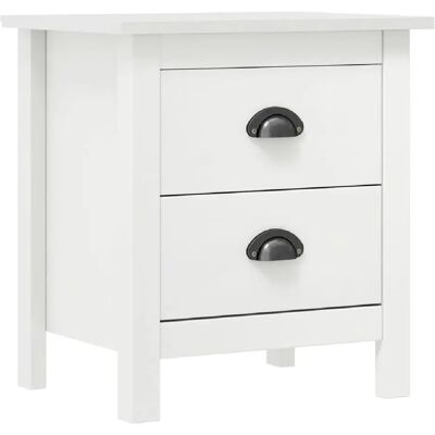 Decoshop26 Table de chevet avec deux tiroirs 46 x 35 x 49,5 cm bois de pin blanc DEC034077 - Publicité Decoshop26 Table de chevet avec deux tiroirs 46 x 35 x 49,5 cm bois de pin blanc DEC034077 - Publicité