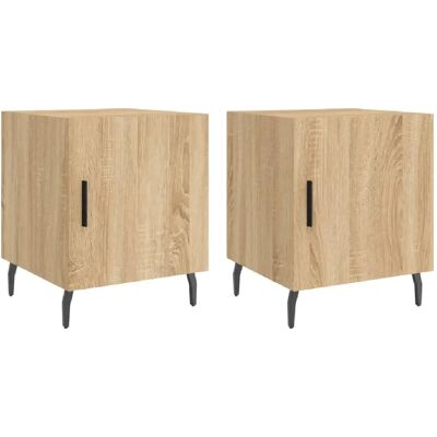 Decoshop26 Lot de 2 chevets porte - Chêne - Publicité Decoshop26 Lot de 2 chevets porte - Chêne - Publicité