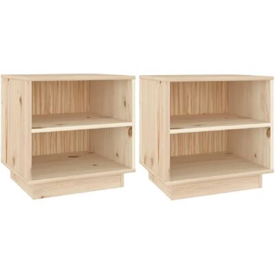 Decoshop26 lot de 2 tables de chevet avec étagères - Bois - Publicité Decoshop26 lot de 2 tables de chevet avec étagères - Bois - Publicité
