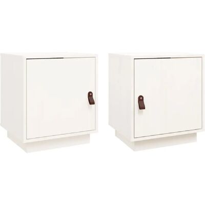 Decoshop26 lot de 2 chevets avec porte - Blanc - Publicité Decoshop26 lot de 2 chevets avec porte - Blanc - Publicité