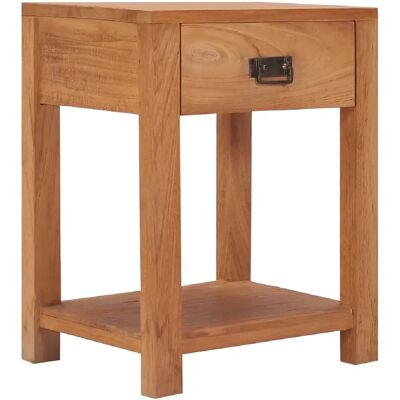 Decoshop26 Table de chevet avc tiroir et étagère 35 x 35 x 50 cm bois de teck massif DEC032903 - Publicité Decoshop26 Table de chevet avc tiroir et étagère 35 x 35 x 50 cm bois de teck massif DEC032903 - Publicité