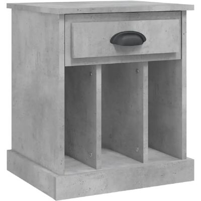 Decoshop26 Table de chevet tiroir - Gris - Publicité Decoshop26 Table de chevet tiroir - Gris - Publicité