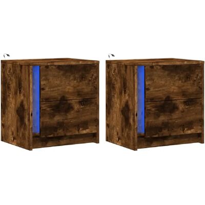 Decoshop26 Lot de 2 tables de chevet avec tiroir - Chêne - Publicité Decoshop26 Lot de 2 tables de chevet avec tiroir - Chêne - Publicité