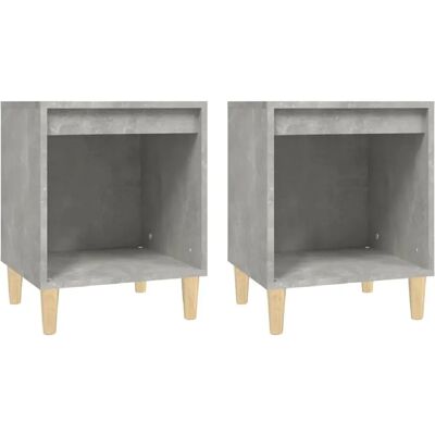 Decoshop26 Lot de 2 chevets étagère - Gris - Publicité Decoshop26 Lot de 2 chevets étagère - Gris - Publicité