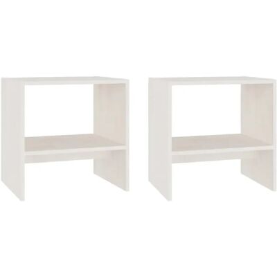 Decoshop26 lot 2 tables de chevet - Blanc - Publicité Decoshop26 lot 2 tables de chevet - Blanc - Publicité