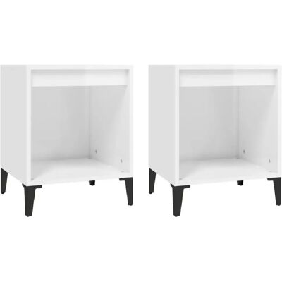 Decoshop26 lot de 2 tables de chevet niche - Blanc - Publicité Decoshop26 lot de 2 tables de chevet niche - Blanc - Publicité