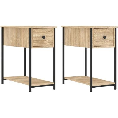 Decoshop26 lot de 2 tables de chevet - Chêne clair - Publicité Decoshop26 lot de 2 tables de chevet - Chêne clair - Publicité