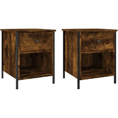 Decoshop26 Lot de 2 tables de chevet tiroir - Chêne - Publicité Decoshop26 Lot de 2 tables de chevet tiroir - Chêne - Publicité