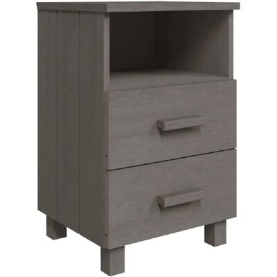Decoshop26 Table de chevet 2 tiroirs - Gris clair - Publicité Decoshop26 Table de chevet 2 tiroirs - Gris clair - Publicité