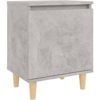 Decoshop26 Table de chevet à porte - Gris - Publicité Decoshop26 Table de chevet à porte - Gris - Publicité