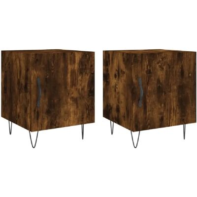 Decoshop26 Lot de 2 tables de chevet avec porte - Chêne - Publicité Decoshop26 Lot de 2 tables de chevet avec porte - Chêne - Publicité