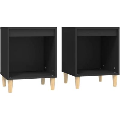 Decoshop26 Lot de 2 tables de chevet à niche - Noir - Publicité Decoshop26 Lot de 2 tables de chevet à niche - Noir - Publicité