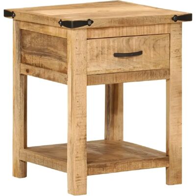 Decoshop26 Table de chevet avec tiroir - Naturel - Publicité Decoshop26 Table de chevet avec tiroir - Naturel - Publicité