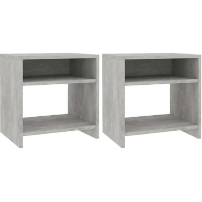 Decoshop26 Lot de 2 chevets étagère - Gris - Publicité Decoshop26 Lot de 2 chevets étagère - Gris - Publicité