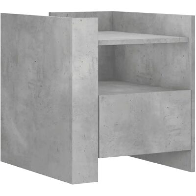 Decoshop26 Table de chevet avec tiroir - Gris - Publicité Decoshop26 Table de chevet avec tiroir - Gris - Publicité