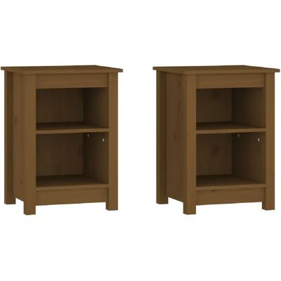 Decoshop26 Lot de 2 chevets en bois - Marron - Publicité Decoshop26 Lot de 2 chevets en bois - Marron - Publicité