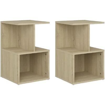 Decoshop26 Lot de 2 chevets étagères - Chêne - Publicité Decoshop26 Lot de 2 chevets étagères - Chêne - Publicité