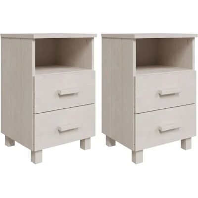 Decoshop26 lot de 2 chevets scandinaves - Blanc - Publicité Decoshop26 lot de 2 chevets scandinaves - Blanc - Publicité