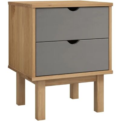 Decoshop26 Table de chevet avec deux tiroirs 45 x 39 x 57 cm bois pin massif gris DEC034542 - Publicité Decoshop26 Table de chevet avec deux tiroirs 45 x 39 x 57 cm bois pin massif gris DEC034542 - Publicité