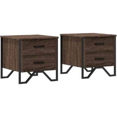 Decoshop26 Lot de 2 tables de chevet chêne - Publicité Decoshop26 Lot de 2 tables de chevet chêne - Publicité