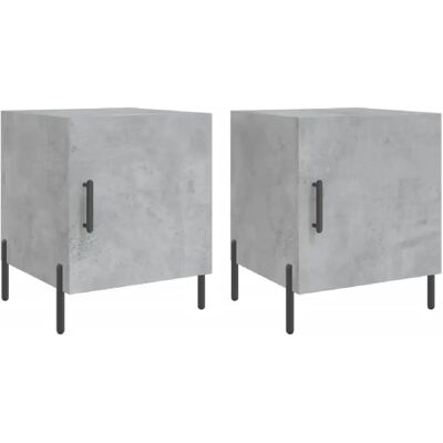 Decoshop26 lot de 2 chevets avec porte - Gris - Publicité Decoshop26 lot de 2 chevets avec porte - Gris - Publicité