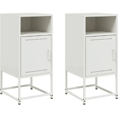 Decoshop26 Lot de 2 chevets - Blanc - Publicité Decoshop26 Lot de 2 chevets - Blanc - Publicité