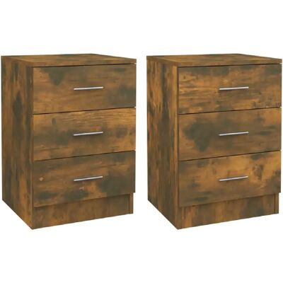 Decoshop26 Lot de 2 tables de chevet 3 tiroirs - Chêne - Publicité Decoshop26 Lot de 2 tables de chevet 3 tiroirs - Chêne - Publicité