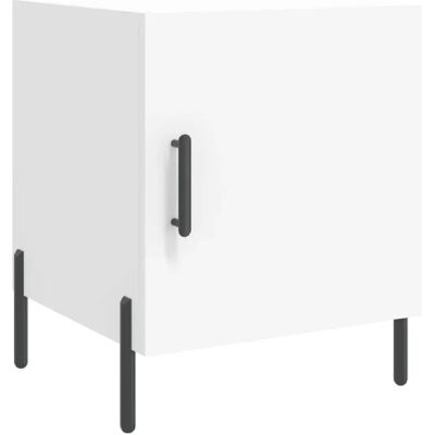 Decoshop26 Table de chevet avec porte - Blanc - Publicité Decoshop26 Table de chevet avec porte - Blanc - Publicité