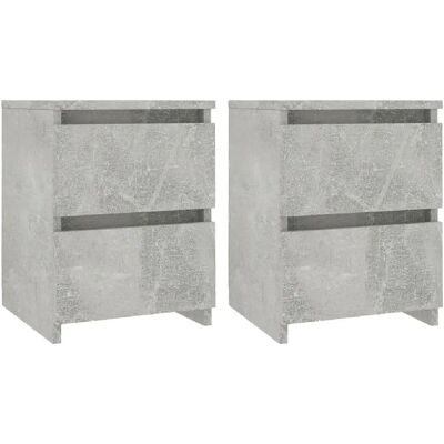 Decoshop26 Lot de 2 chevets à tiroirs - Gris - Publicité Decoshop26 Lot de 2 chevets à tiroirs - Gris - Publicité