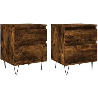 Decoshop26 lot de 2 chevets tiroir porte - Chêne - Publicité Decoshop26 lot de 2 chevets tiroir porte - Chêne - Publicité