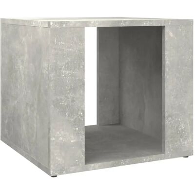 Decoshop26 Table de chevet à niche - Gris - Publicité Decoshop26 Table de chevet à niche - Gris - Publicité