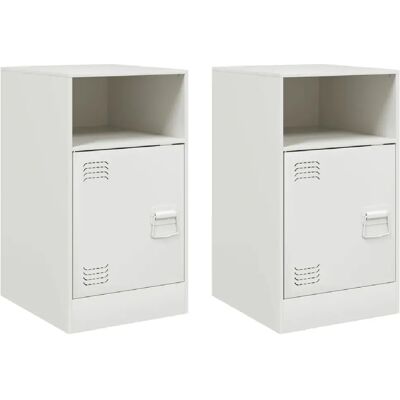Decoshop26 Lot de 2 chevets porte - Blanc - Publicité Decoshop26 Lot de 2 chevets porte - Blanc - Publicité