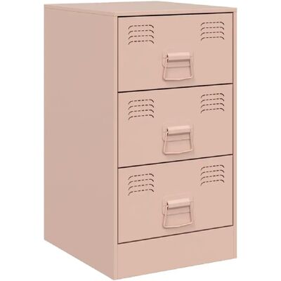 Decoshop26 Table de chevet 3 tiroirs - Rose - Publicité Decoshop26 Table de chevet 3 tiroirs - Rose - Publicité