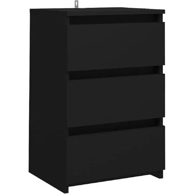 Decoshop26 table de chevet 3 tiroirs - Noir - Publicité Decoshop26 table de chevet 3 tiroirs - Noir - Publicité