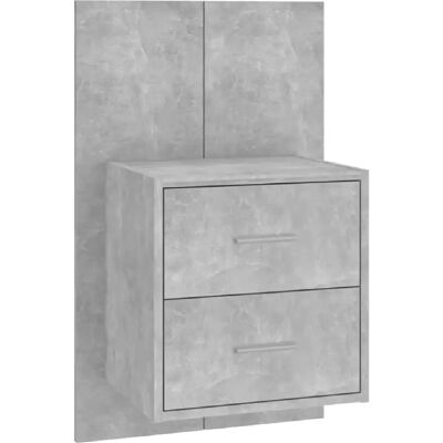 Decoshop26 Table de chevet murale - Gris - Publicité Decoshop26 Table de chevet murale - Gris - Publicité