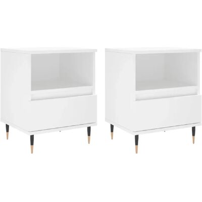 Decoshop26 Lot de 2 tables de chevet tiroir - Blanc - Publicité Decoshop26 Lot de 2 tables de chevet tiroir - Blanc - Publicité