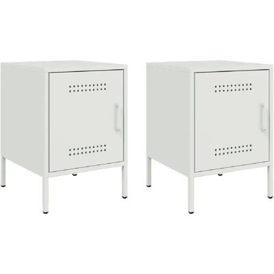 Decoshop26 Lot de 2 chevets muraux métal - Blanc - Publicité Decoshop26 Lot de 2 chevets muraux métal - Blanc - Publicité