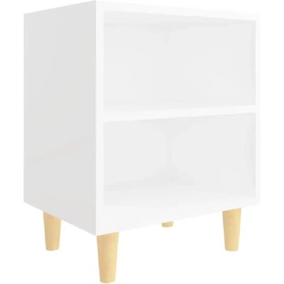 Decoshop26 Table de chevet étagère - Blanc - Publicité Decoshop26 Table de chevet étagère - Blanc - Publicité