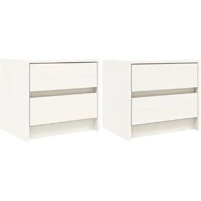 Decoshop26 Lot de 2 chevets à tiroirs - Blanc - Publicité Decoshop26 Lot de 2 chevets à tiroirs - Blanc - Publicité