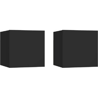Decoshop26 Chevets muraux étagères x2 - Noir - Publicité Decoshop26 Chevets muraux étagères x2 - Noir - Publicité